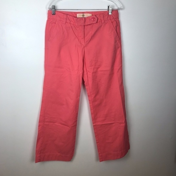 J CREW TWILL CHINO PANTS PINK VTG Size 6 S Barbiecore office Career chic - Picture 2 of 9